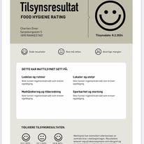 Mattilsynets tilsynsrapport med stor smiley